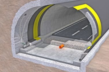 Systemskizze Tunnelabdichtung druckwasserentlastend