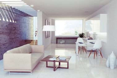 modern interior design ( apartment 3d rendering)