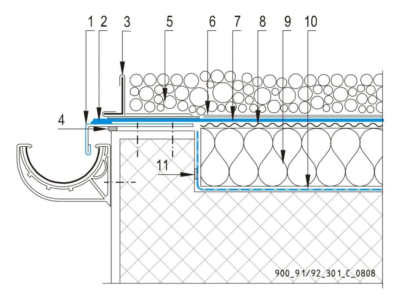 CAD Detalji  -  Sultiav Balastnog Krova  -  Odvodni Kanal