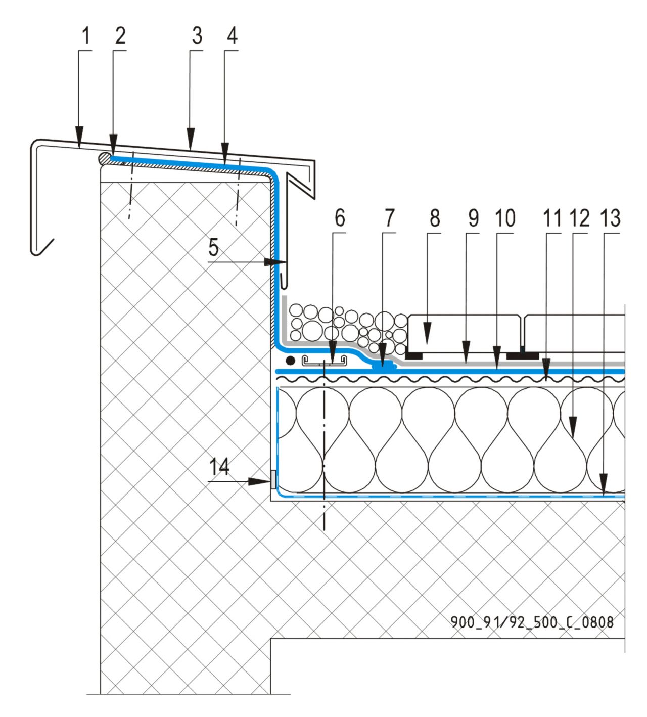 CAD DITALJI -SESTAV prohodnog krova -Parapetni Zid