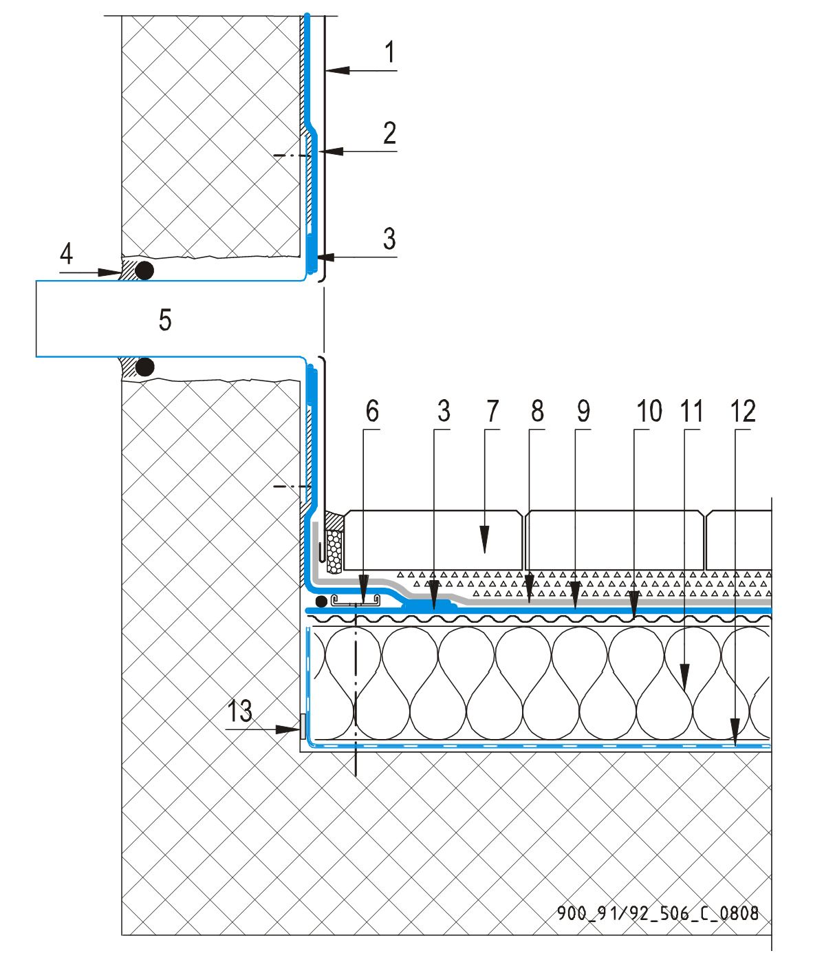 CAD DITALJI -SESTAV PROHODNOG KROVA -PRELJEV