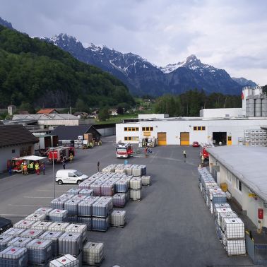 Luftaufnahme vom Sika Standort Bludenz