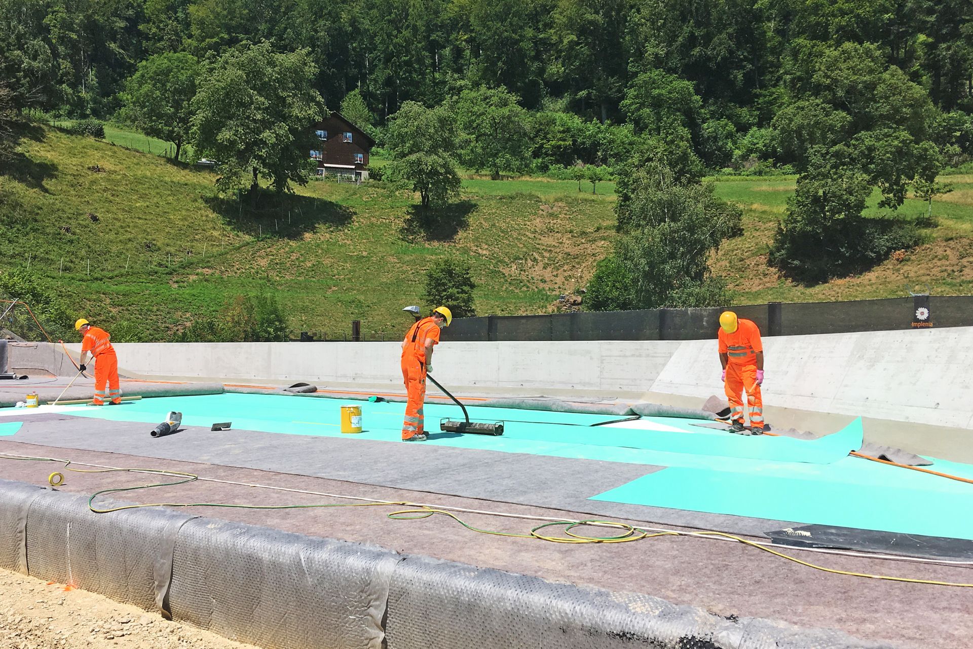 Bözberg-Bahntunnel Schinznach/Effingen, Abdichtung Deckel Tagbautunnel