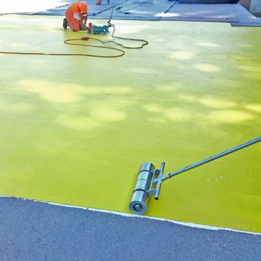 Kunststoff-dichtungsbahn im KleberEindrücken，ÜberlappungenSchweissen。