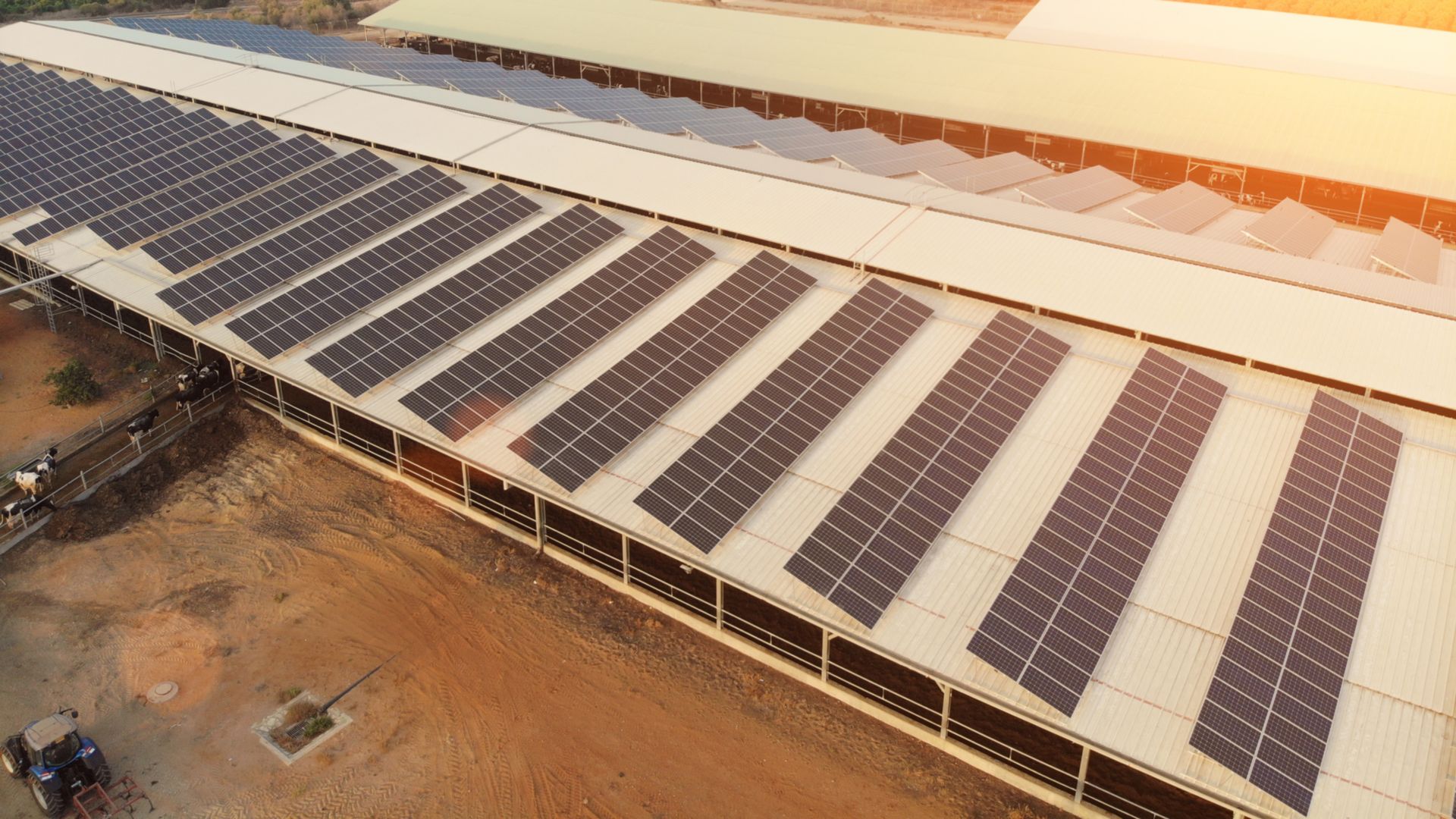 Solar panels renewable energy aerial view