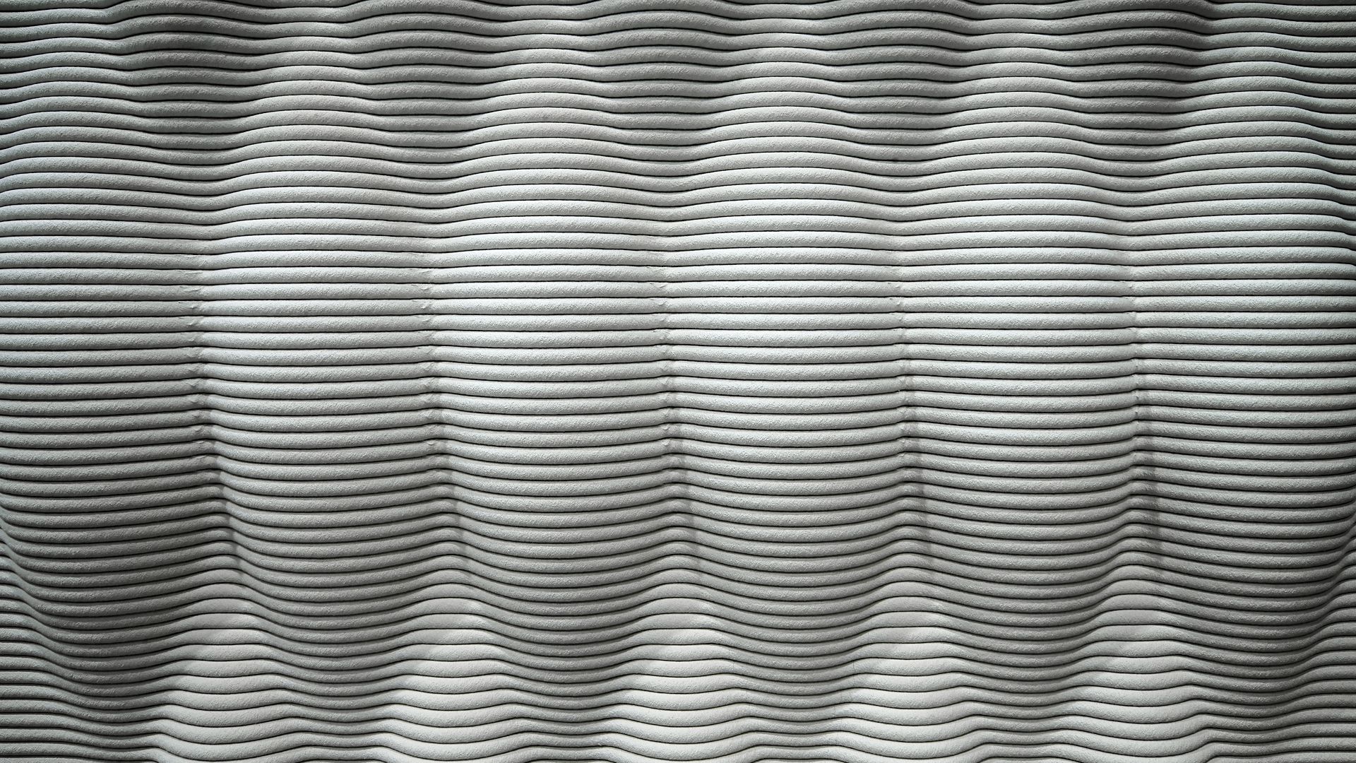 Close up repeated texture pattern of Sika 3D concrete printed element