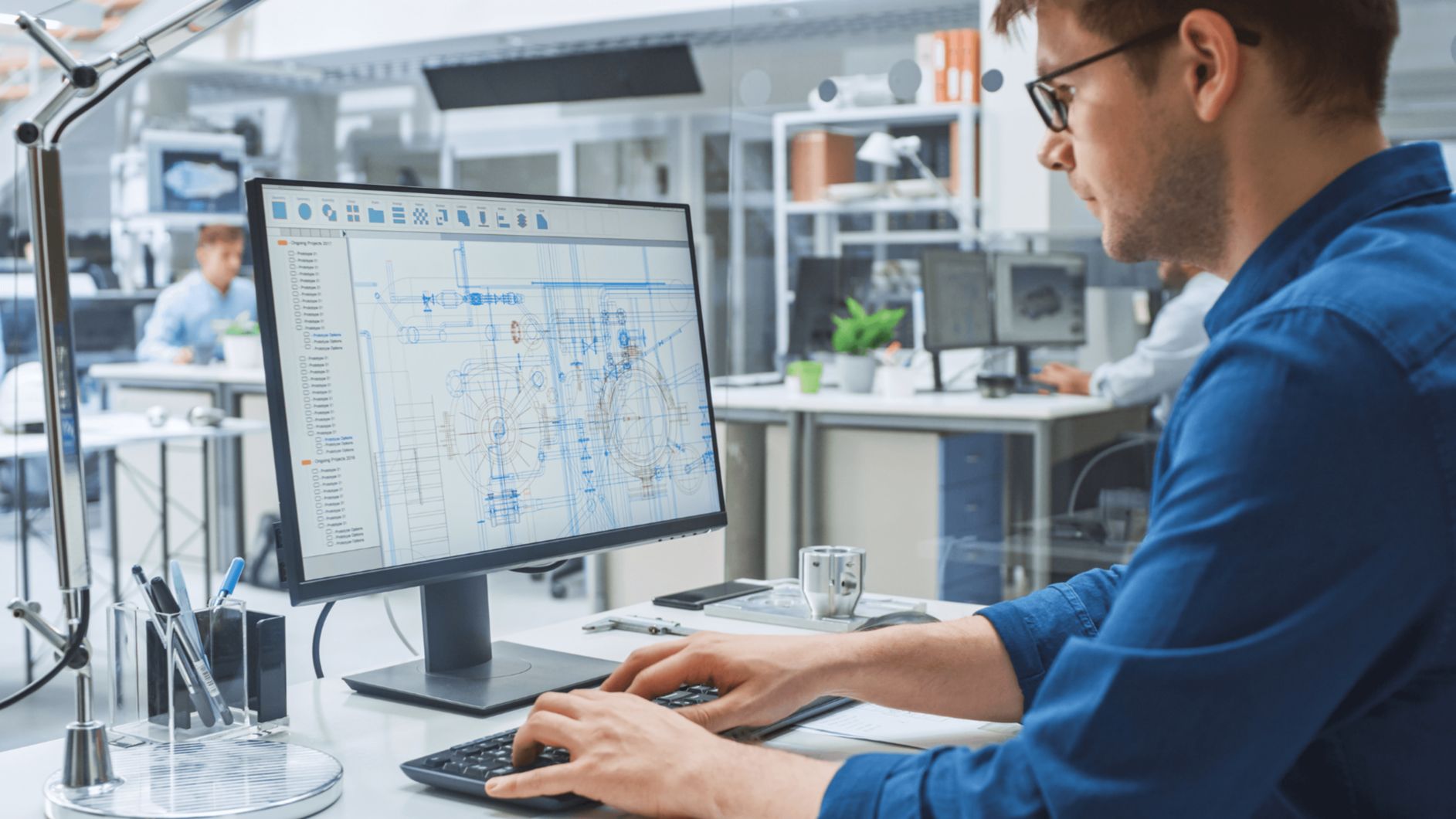 Man Working on a Computer