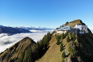 Sika Sarnafil roof on Stanserhorn mountain station with Cabrio cable car