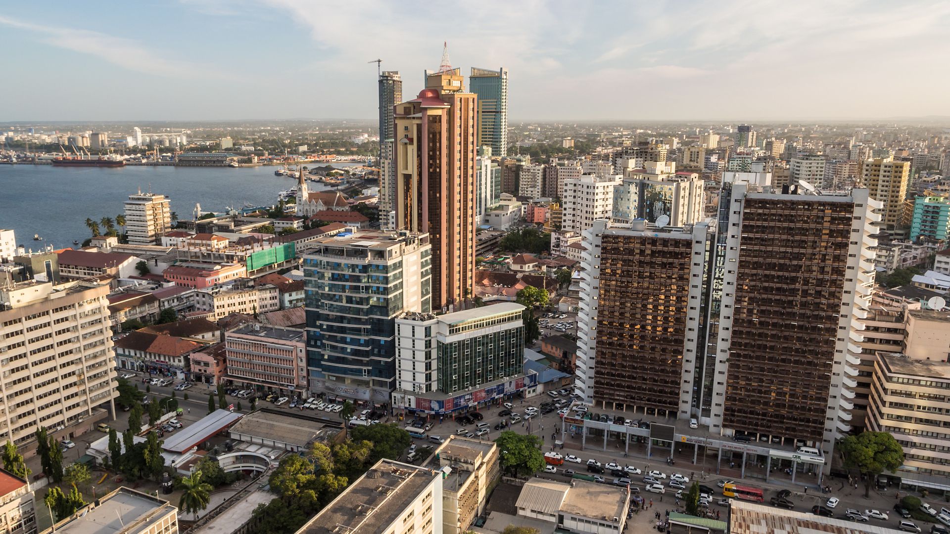 The skyline of Dar-el-Salaam in Tanzania