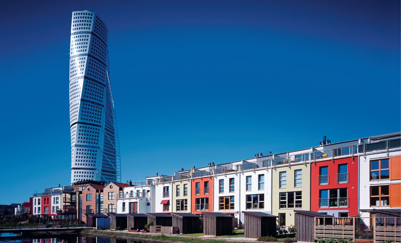 Thanks to Sika ViscoCrete it was possible to pump concrete up to the topmost floors of the 180 metre high "Turning Torso" in Malmö, Sweden, and to give the fair-faced concrete facade a surface smooth as glass