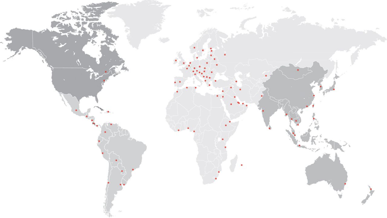 Mappa presenza Sika nel mondo