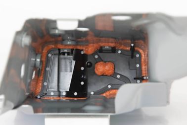 Injection molded, heat expanded, acoustic SikaBaffle in vehicle body cavity