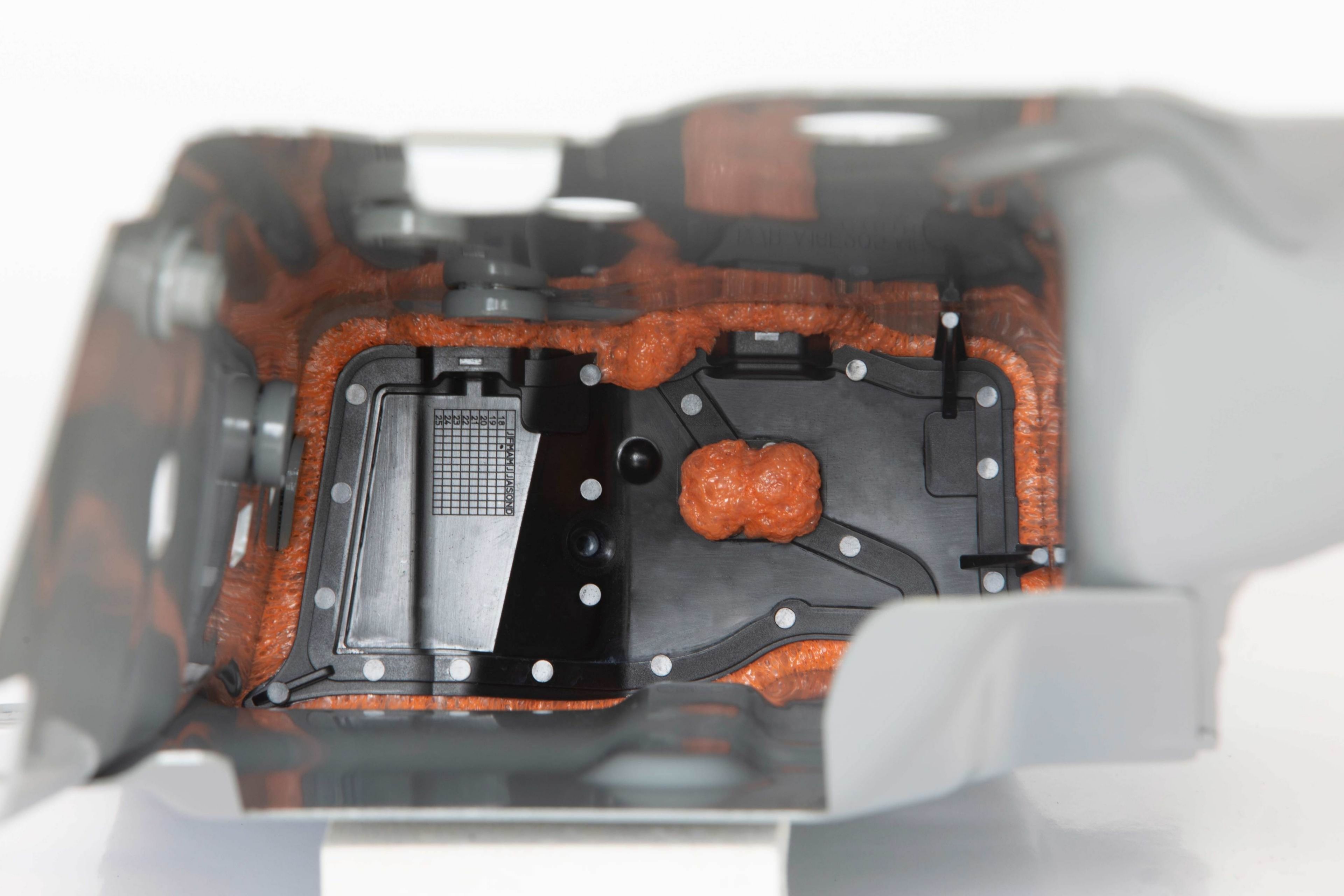 Injection molded, heat expanded, acoustic SikaBaffle in vehicle body cavity