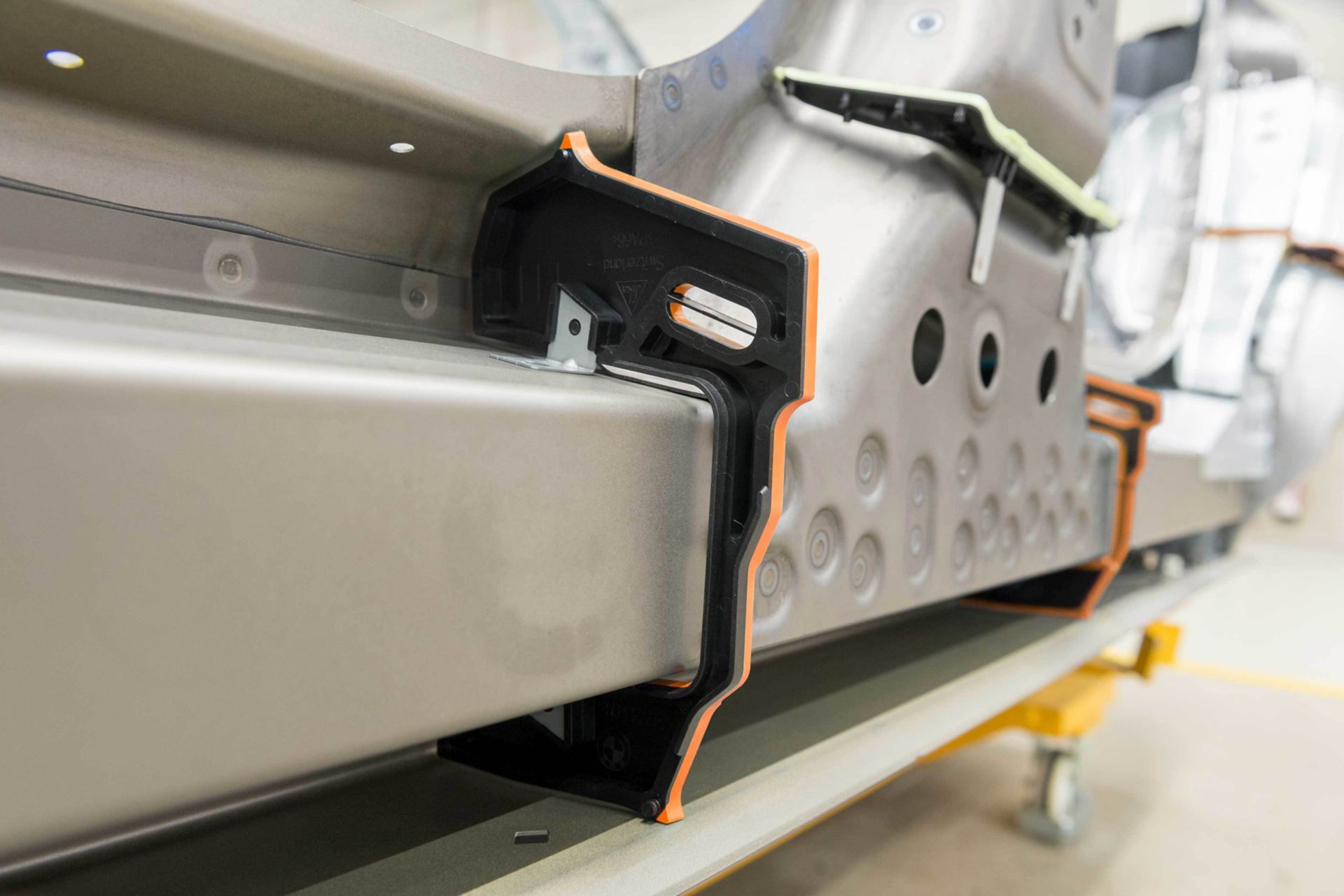 Injection molded acoustic SikaBaffle installed in vehicle body cavity