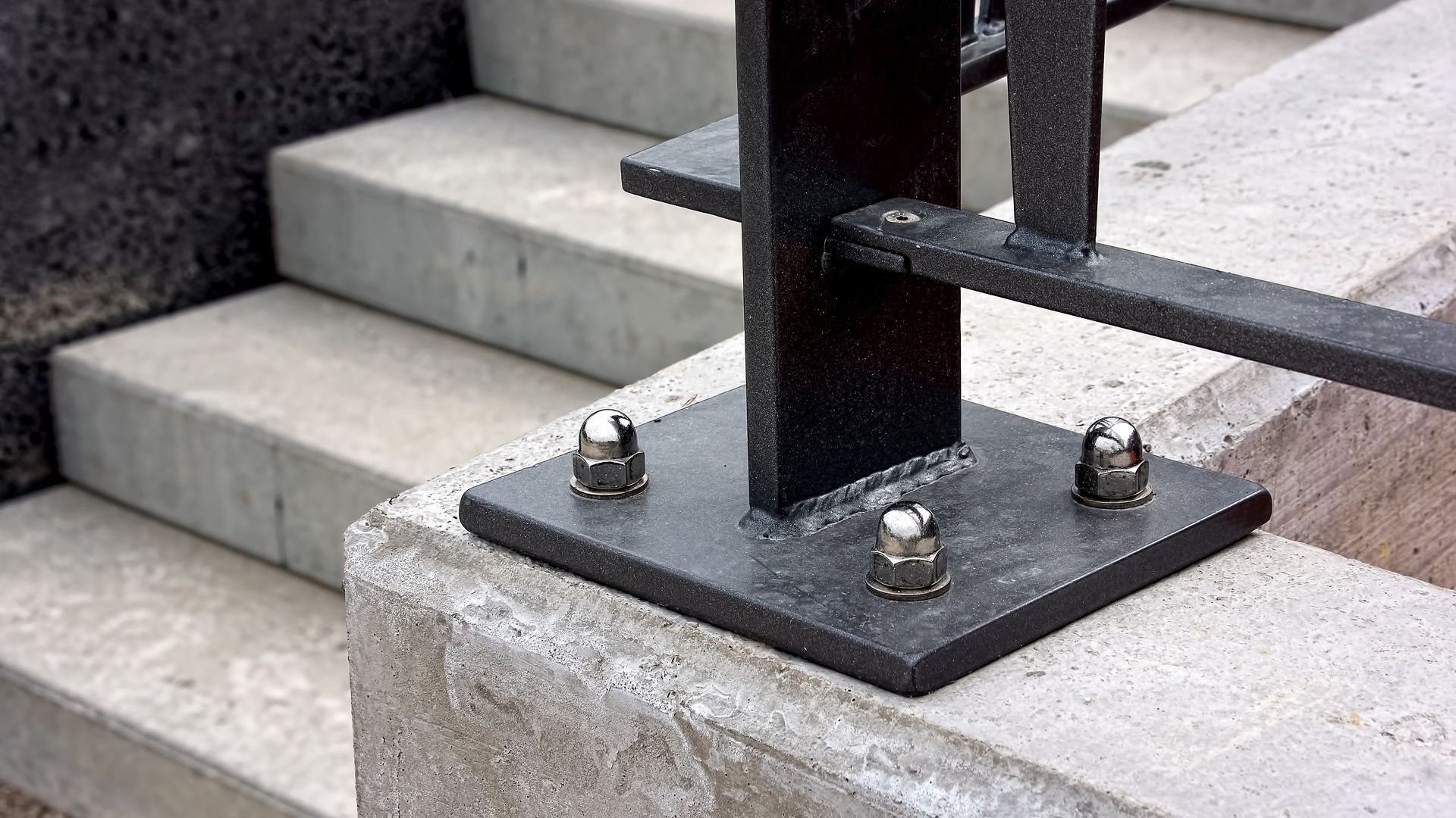 Bolts anchored into concrete with Sika AnchorFix anchoring adhesive