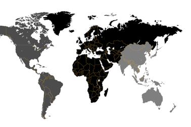 Sika World Map (Black, Grey, Yellow)
