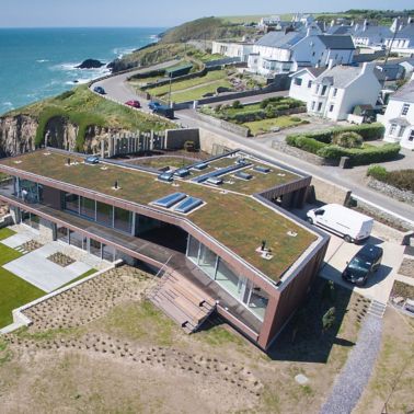 Green roof with Sika PVC membrane installed on Ballycotton House in Cork, Ireland