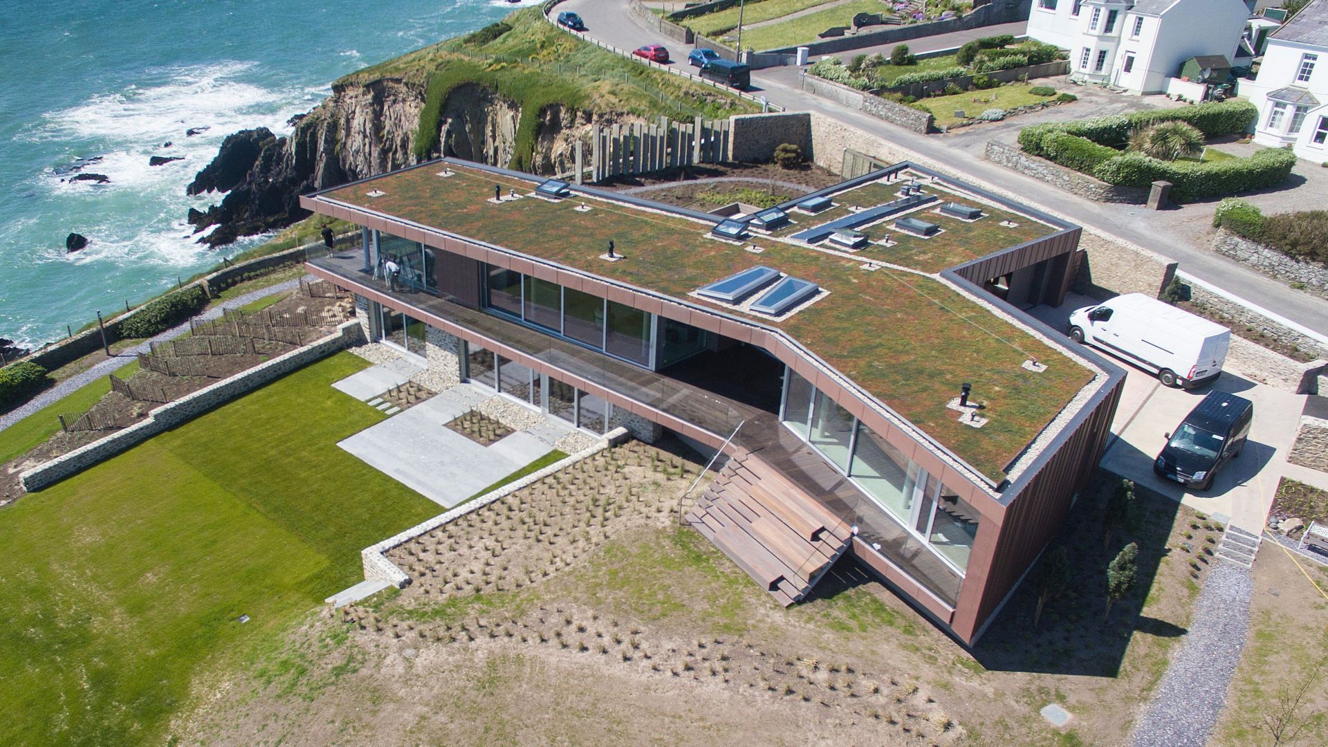 Green roof with Sika PVC membrane installed on Ballycotton House in Cork, Ireland