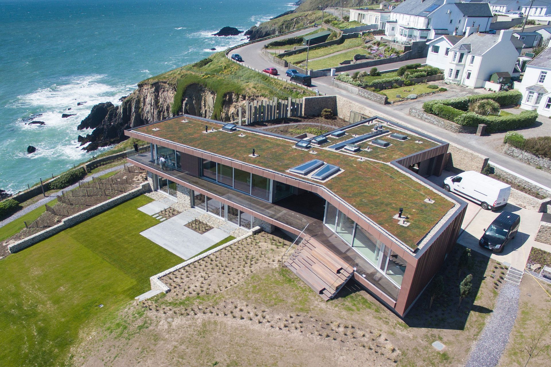 Green roof with Sika PVC membrane installed on Ballycotton House in Cork, Ireland