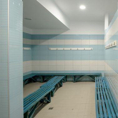 The bathroom of the Epirus Sport and Health Center in Ioannina, Greece