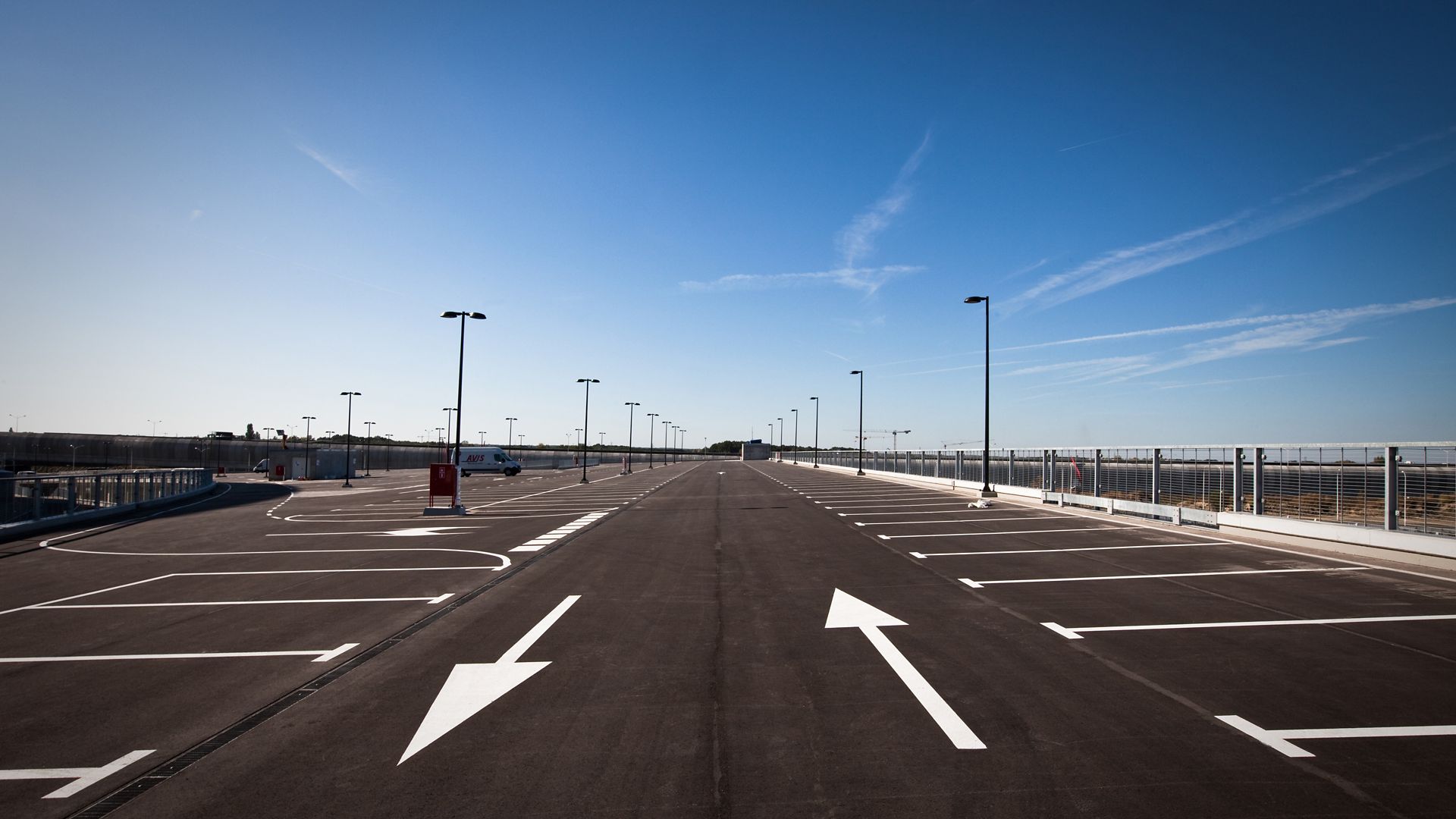 Topdeck of Parking Garage of the Municipal Stadium in Wroclaw, Poland