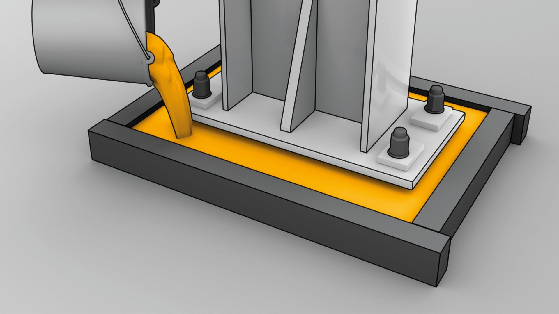 Grouting column base plates with SikaGrout cementitious mortar