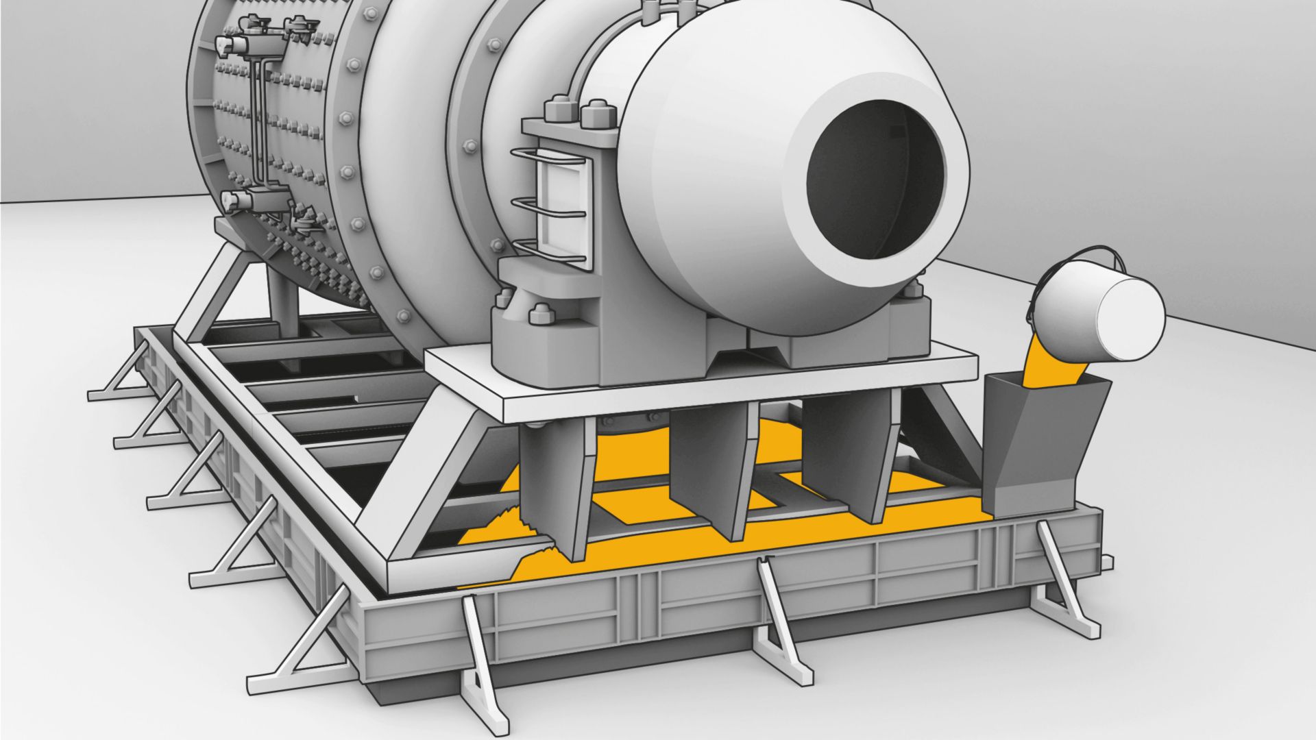 Grouting machine bases with SikaGrout cementitious mortar