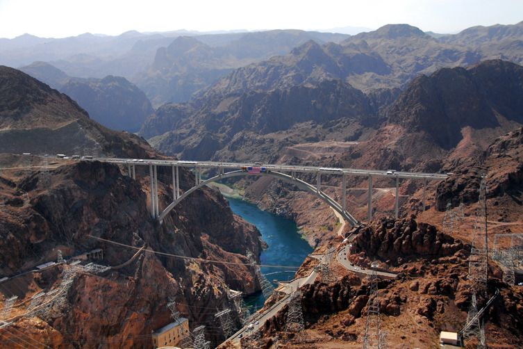 Colorado River Bridge over Hoover Dam in United States