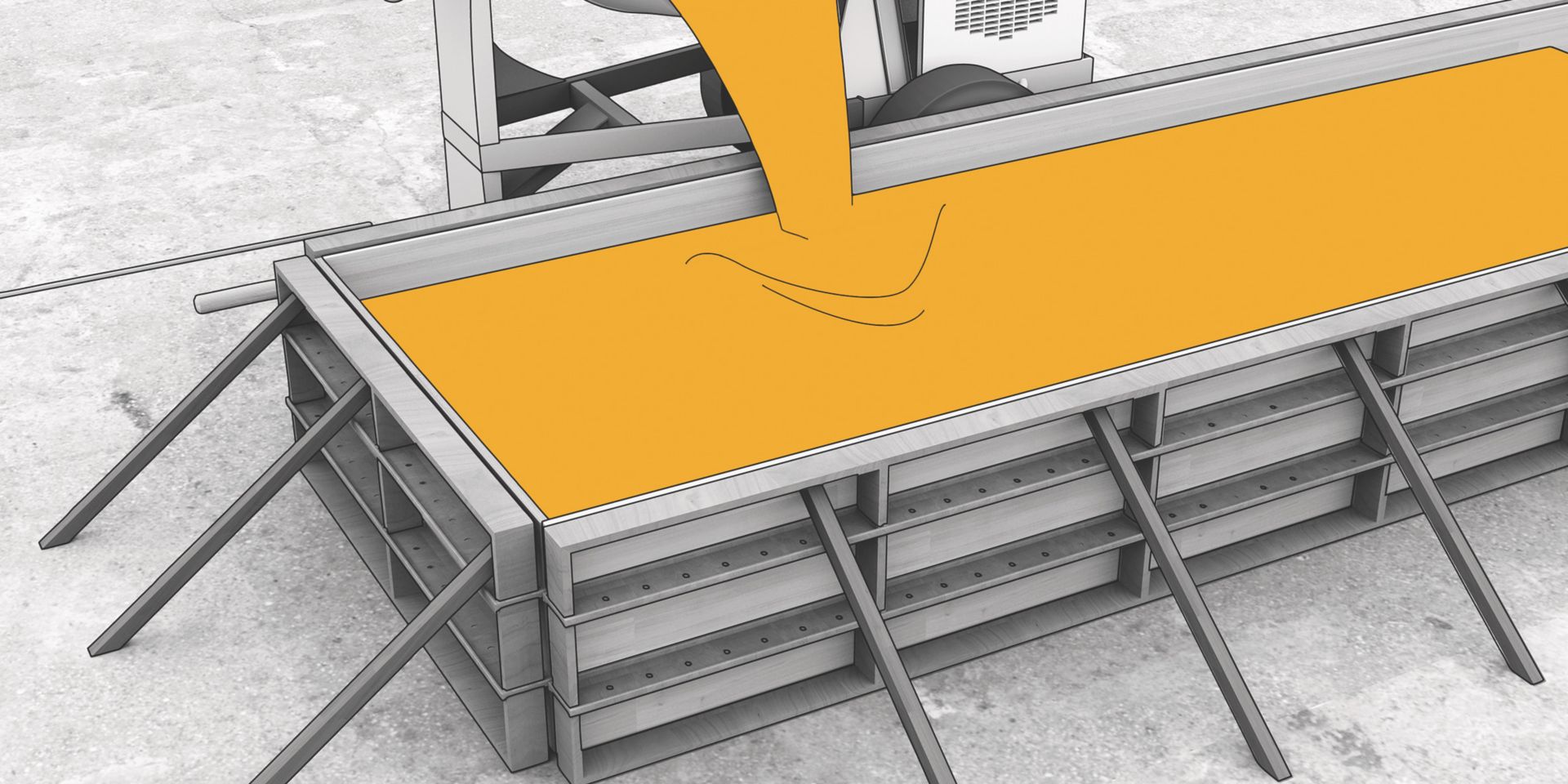 Pouring concrete into formwork