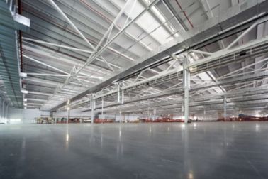 Concrete floor in warehouse