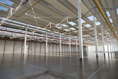 Concrete floor in warehouse