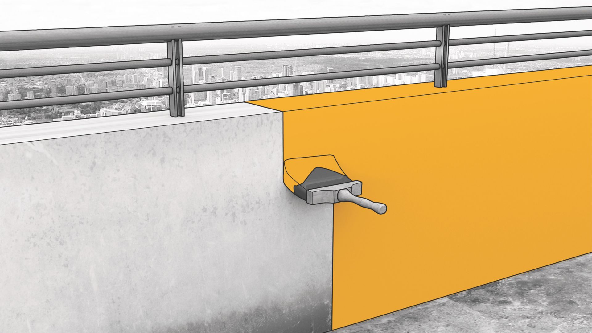 Concrete protection with Sikagard elastic protective coating