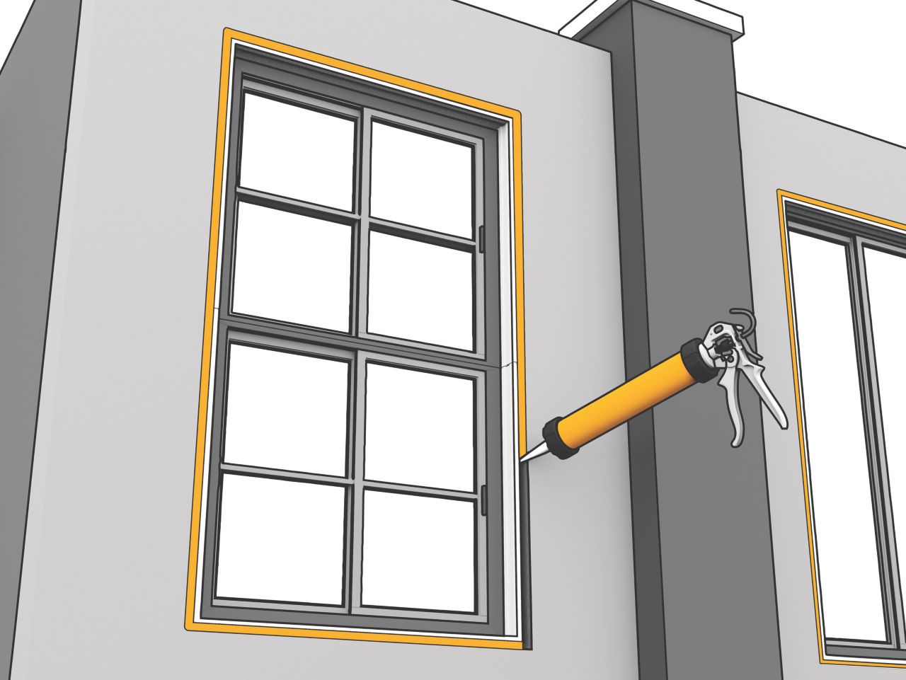 Application of Sika connection joints for windows installation