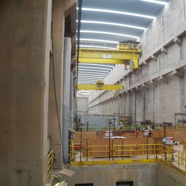 Construction works at Santo Antonio dam in Brazil