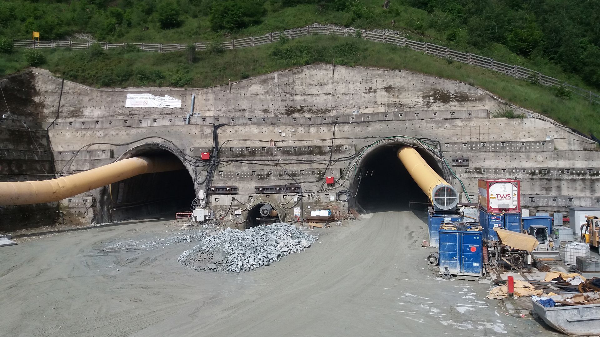 Construction Site of D1 Highway Tunnel in Slovakia between Dubna Skala-Visnove