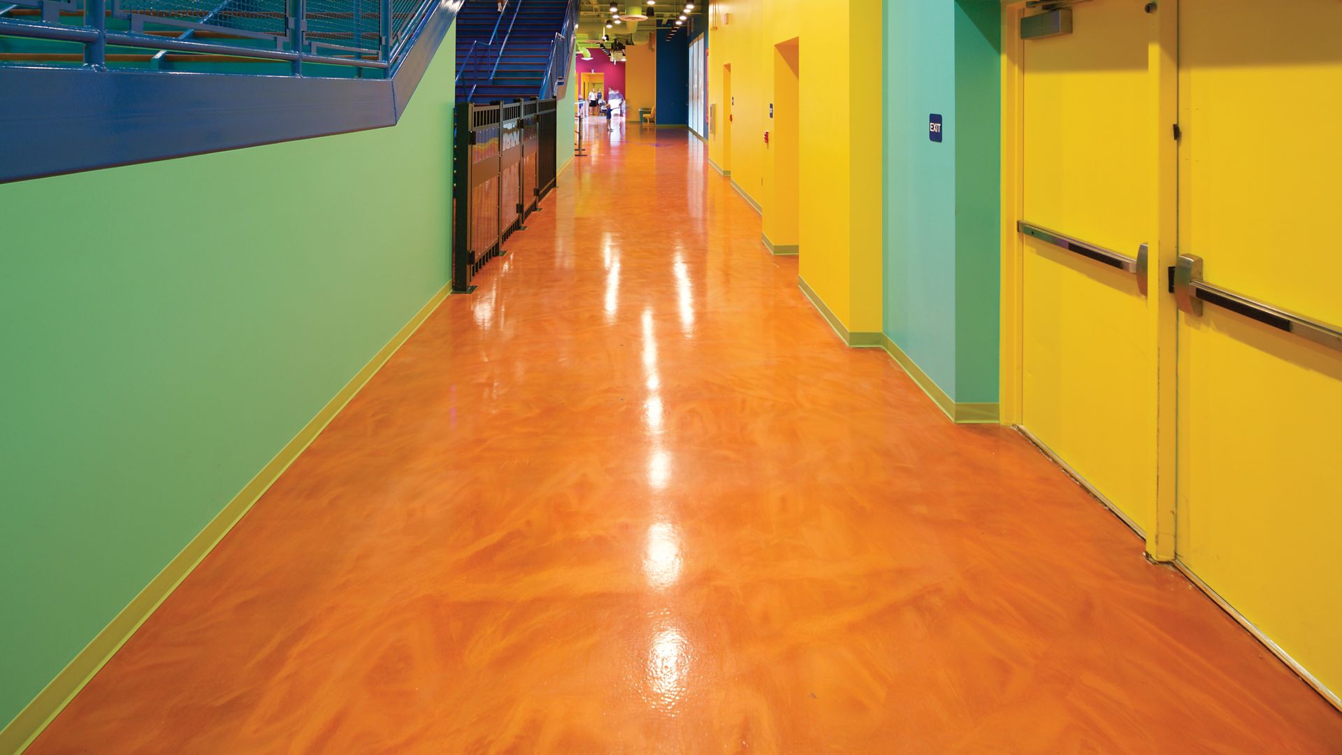 The decorative floor of Crayola Family Park in Orlando, Florida