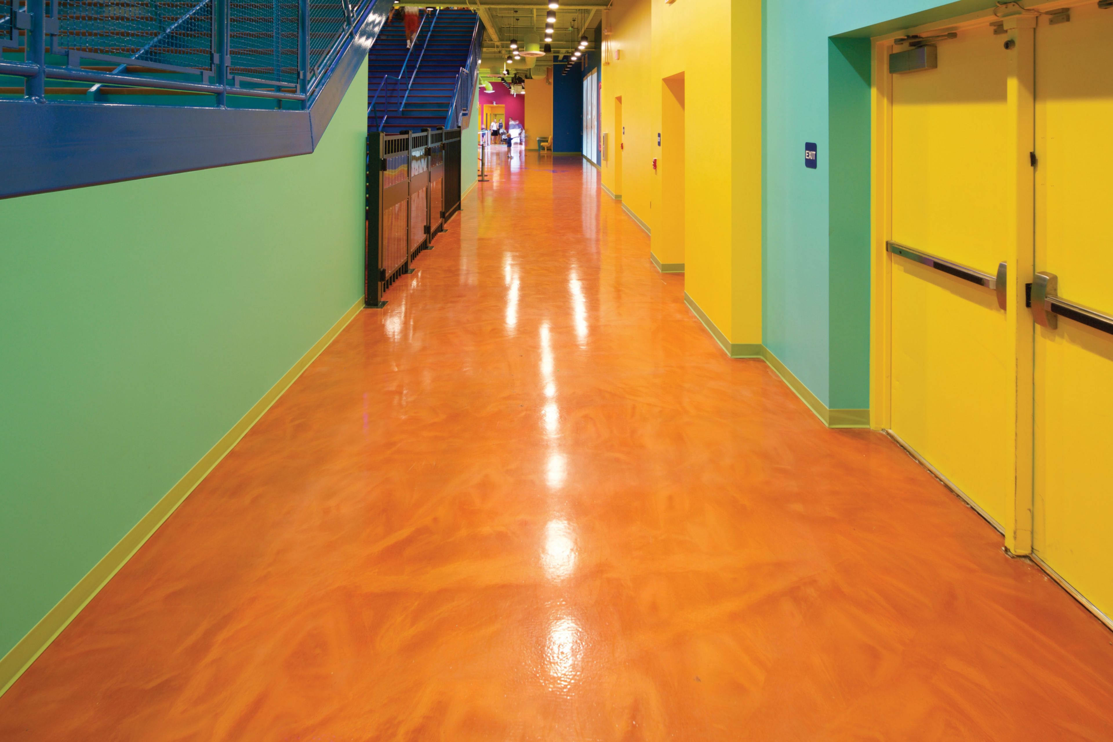 The decorative floor of Crayola Family Park in Orlando, Florida