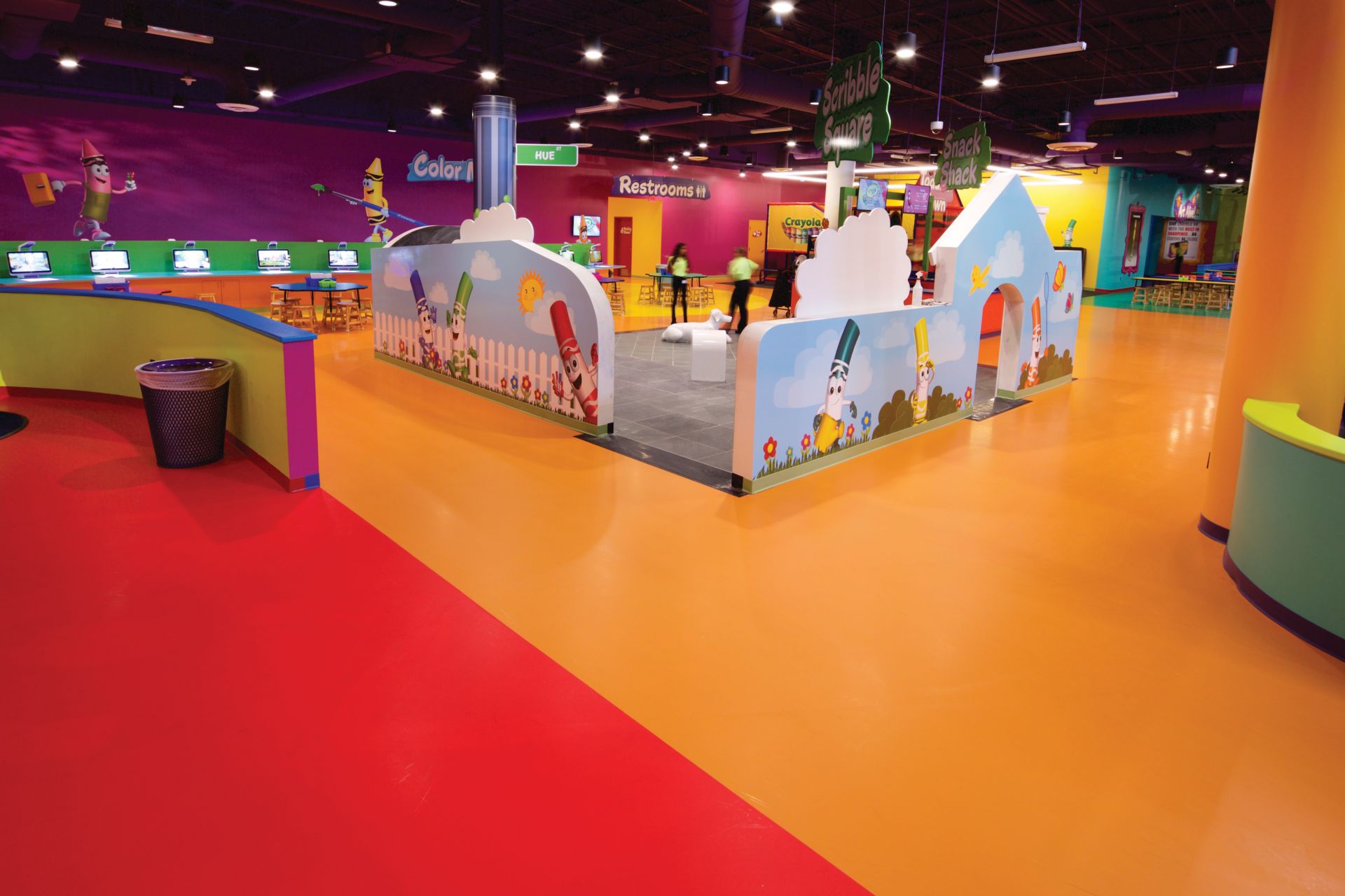 The decorative floor of Crayola Family Park in Orlando, Florida