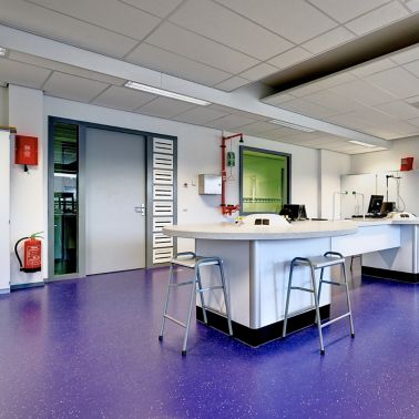 Colorful decorative floor made with Sika ComfortFloor system in Revius Lyceum School in Netherlands