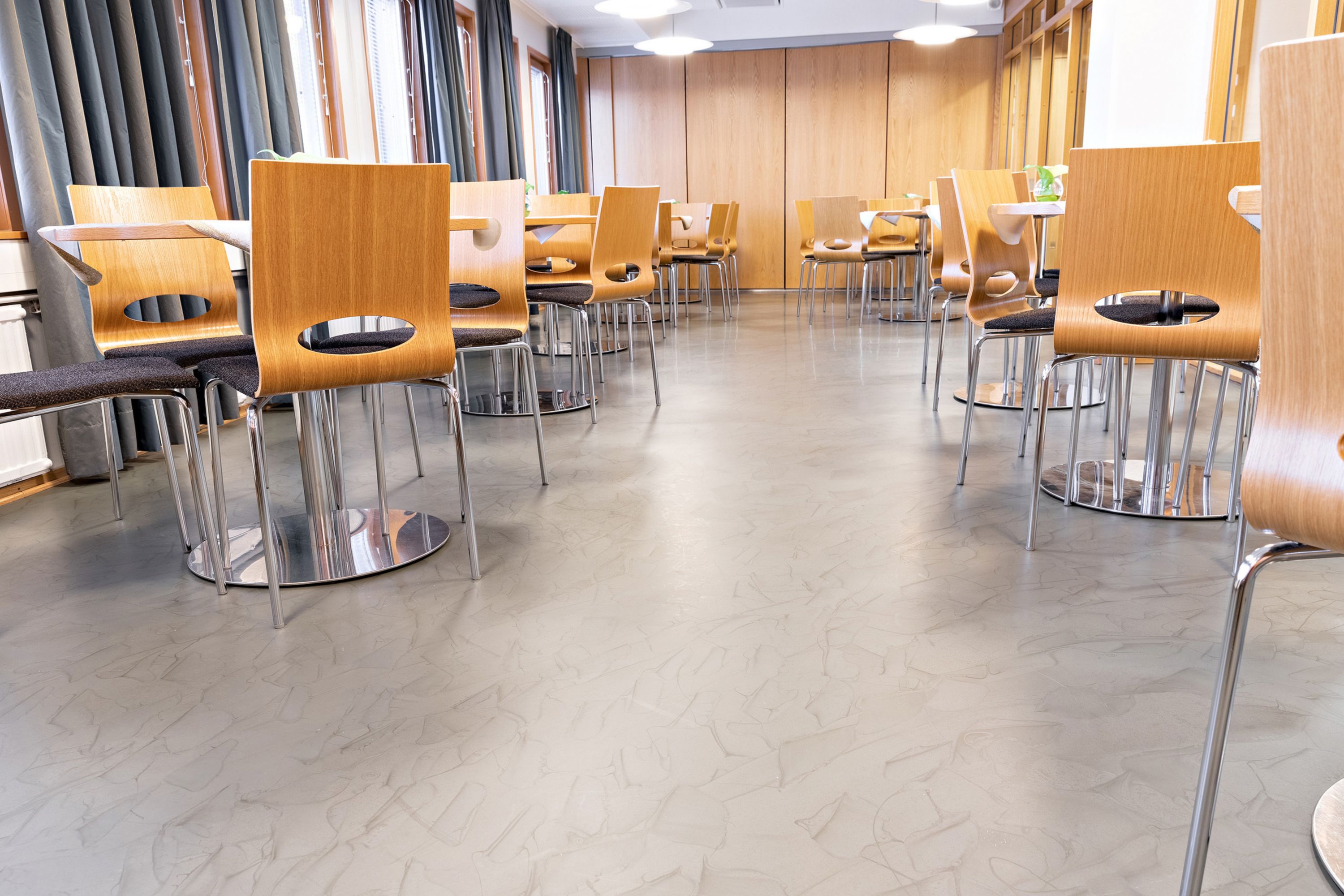 Sika ComforFloor in the canteen and  break rooms of the Oulu City Hall in Finland 