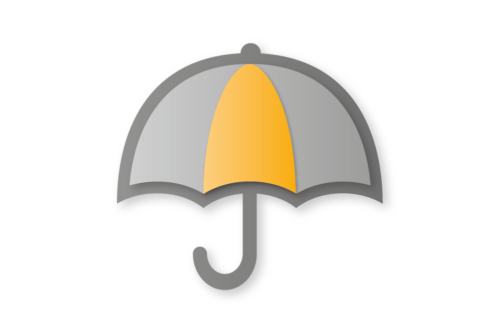 Durability icon illustration - shield with sunshine and rain all-weather