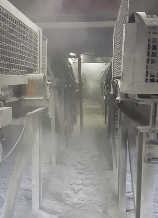 Fust formation in the mill house due to the high dispersion power of grinding aids