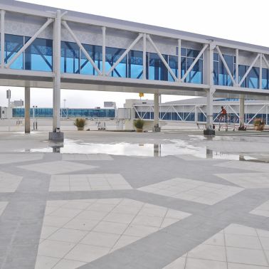 Passanger boarding bridge at the Enfidha Airport in Tunisia