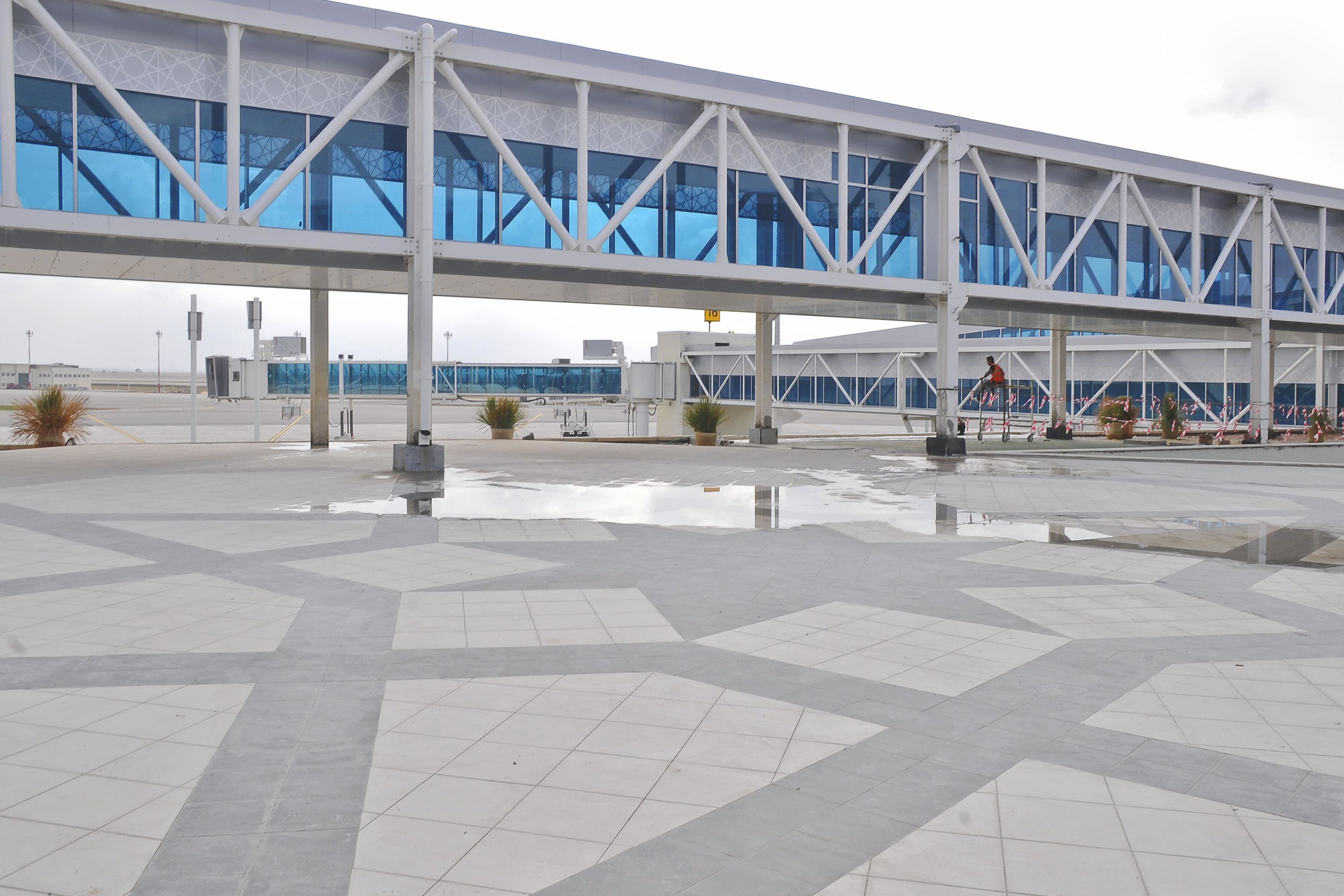 Passanger boarding bridge at the Enfidha Airport in Tunisia