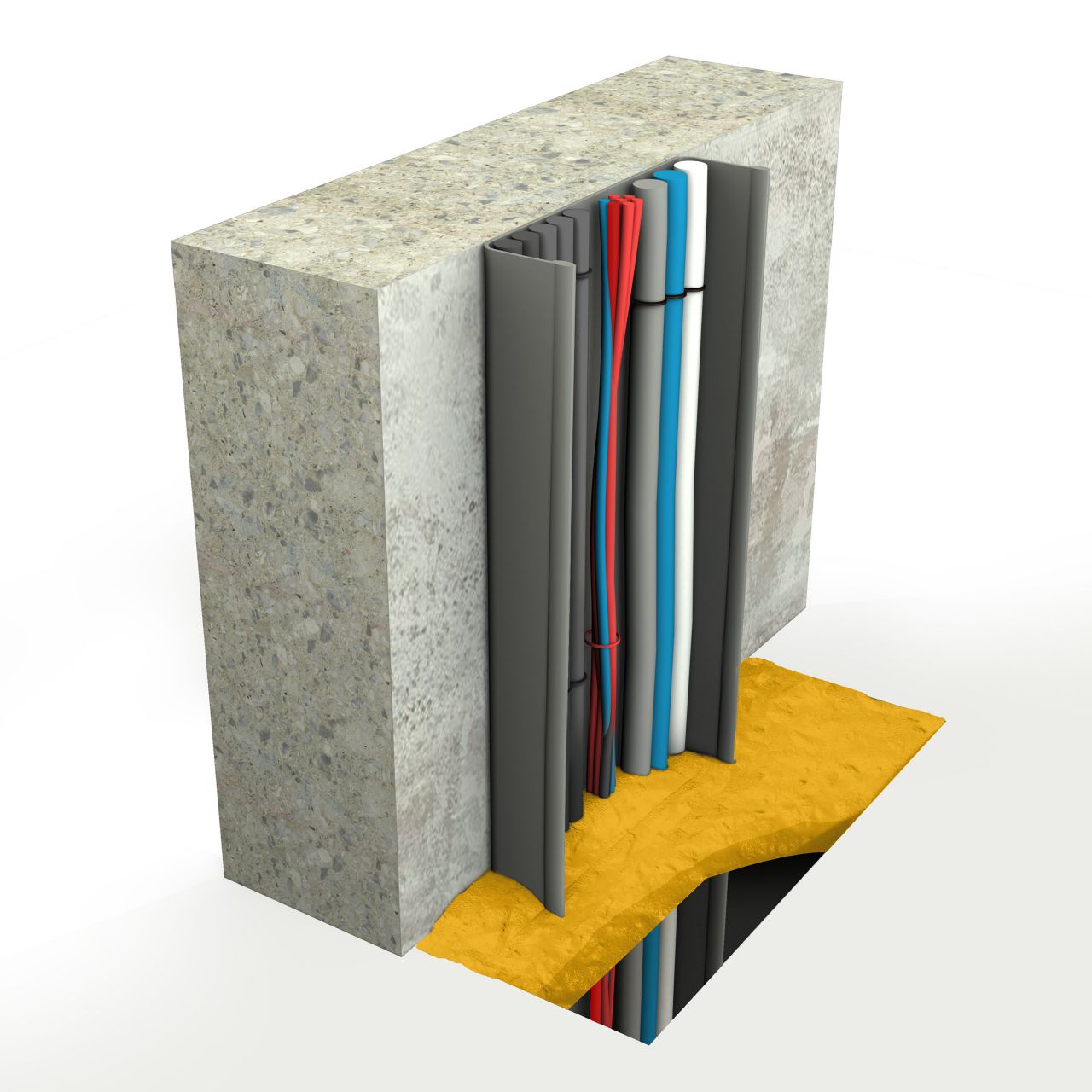 Passive fire protection in the floor with Sikacrete - Expanding Intumescent Material Illustration