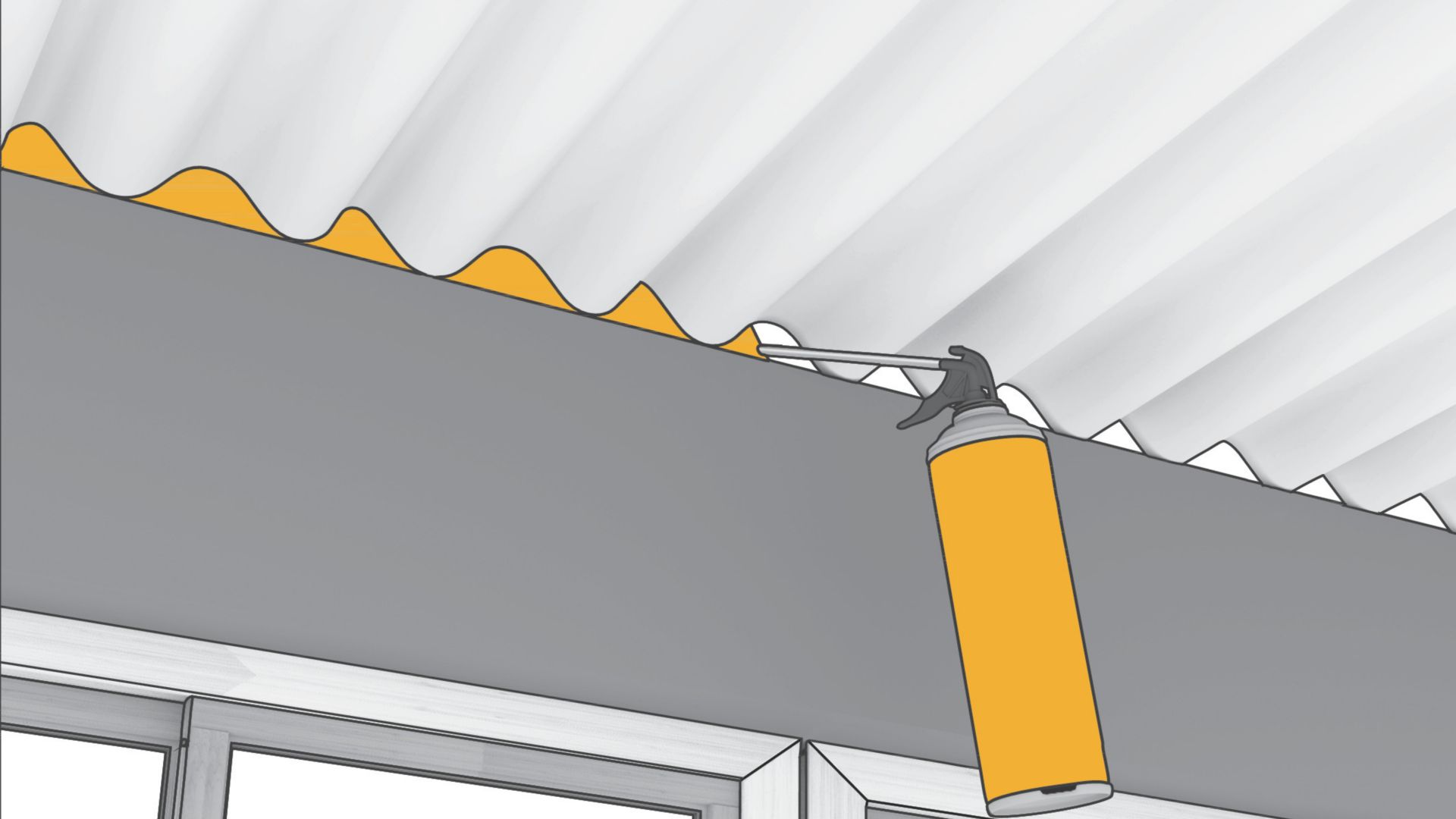 Application of Sika Boom Expansion foam - Illustration