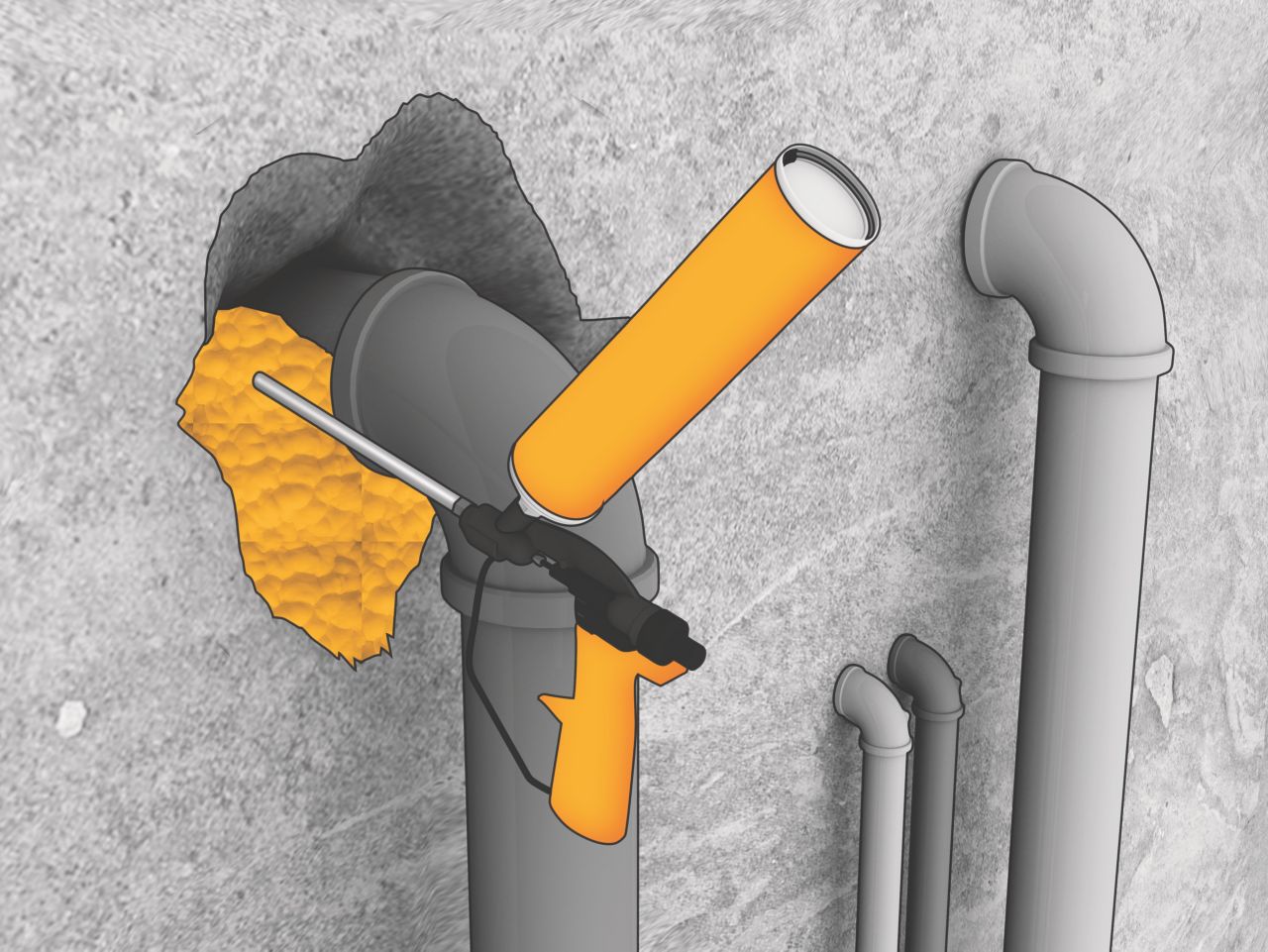 Application of Sika Boom Expansion foam - Illustration