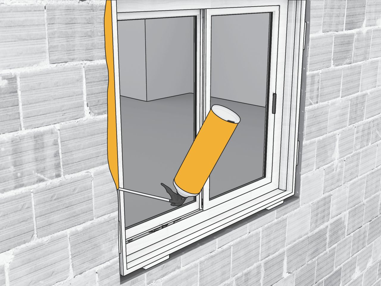 Application of Sika Boom Expansion foam - Illustration