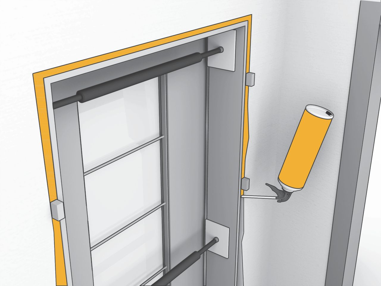 Application of Sika Boom Expansion foam - Illustration