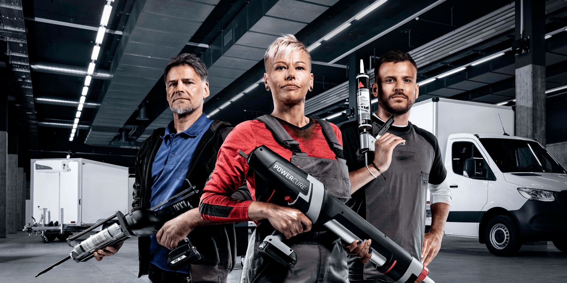 people with application equipment